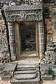 Angkor - Eastern Mebon - remarkable sculpted sandstone lintels of the temple towers